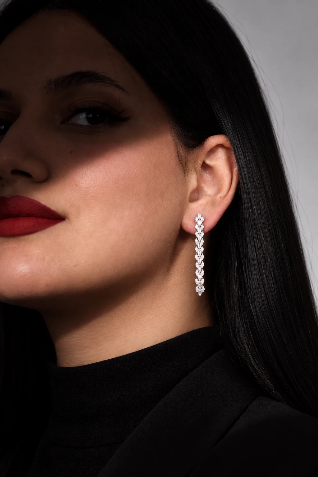 Elegant Silver Earrings - White Gold Shine · CB011