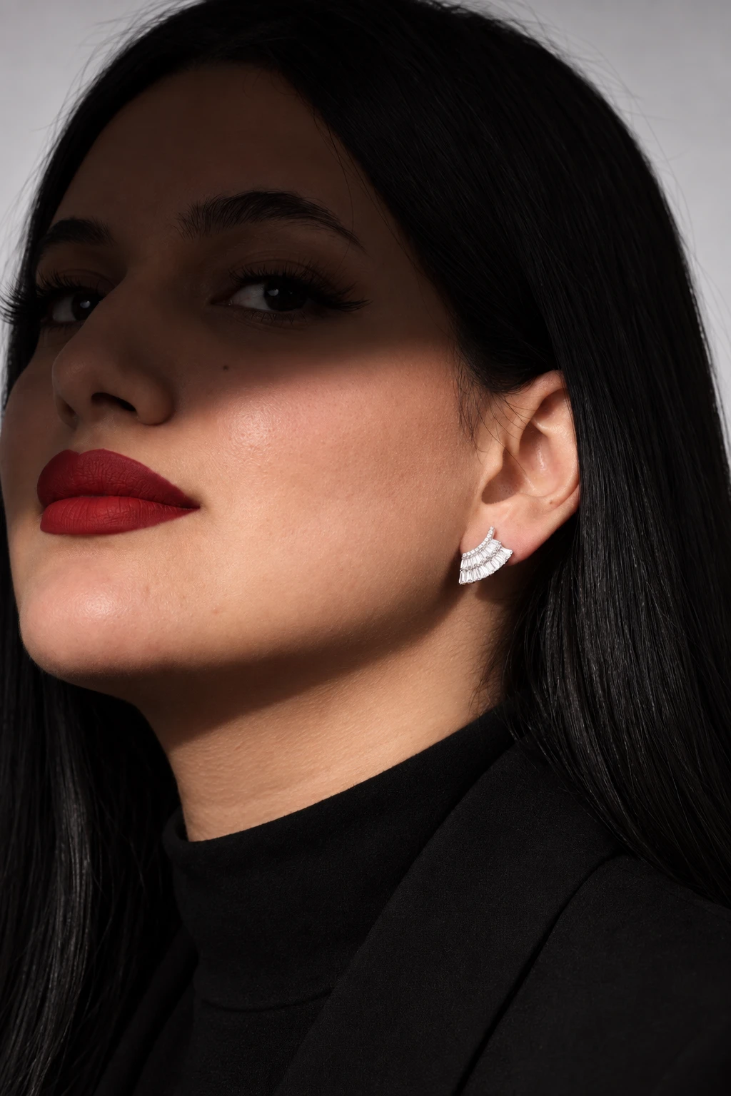Elegant Silver Earrings - White Gold Shine · CB009