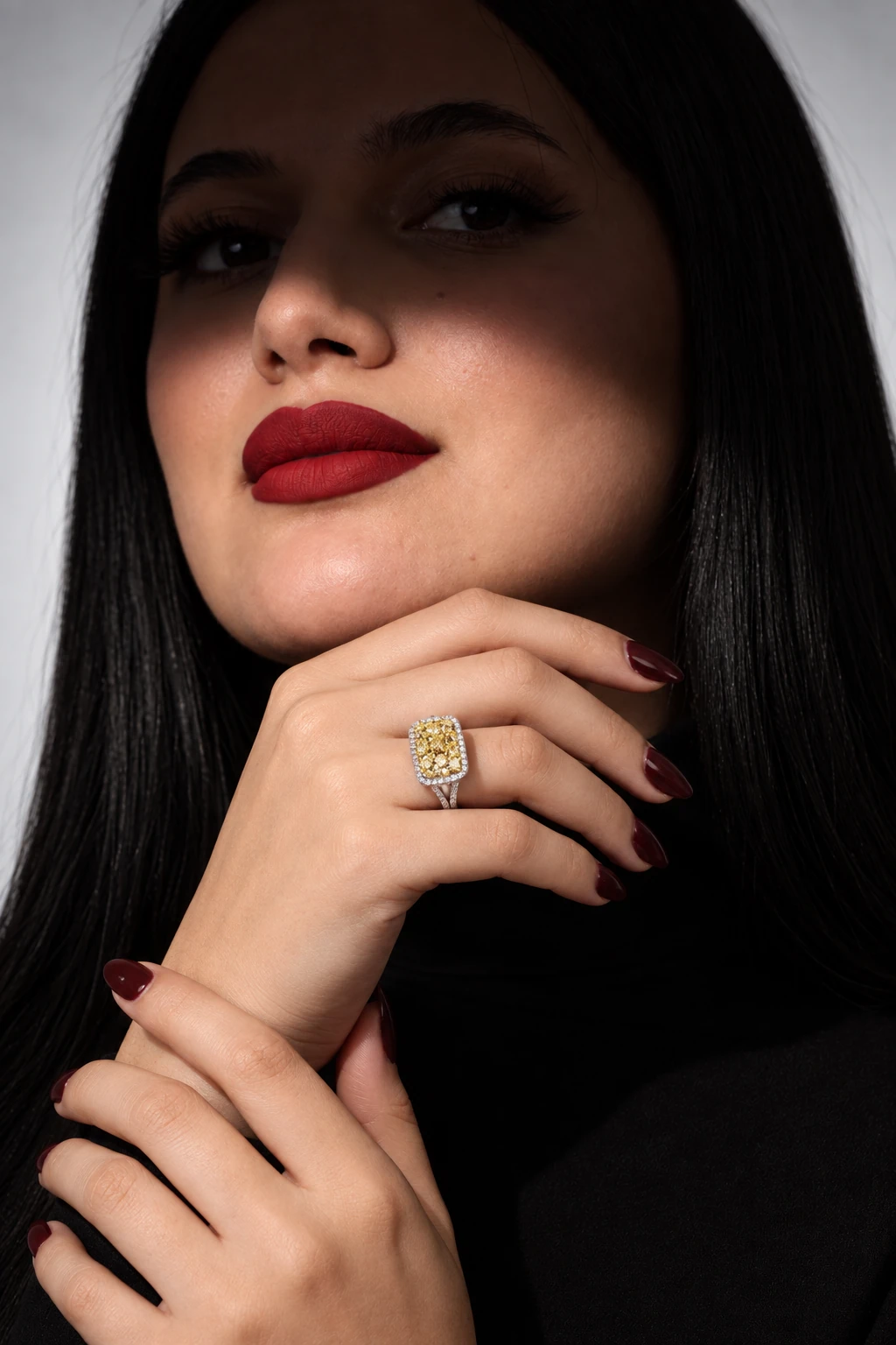 Yellow Zircon Ring - Diamond Look · CB002